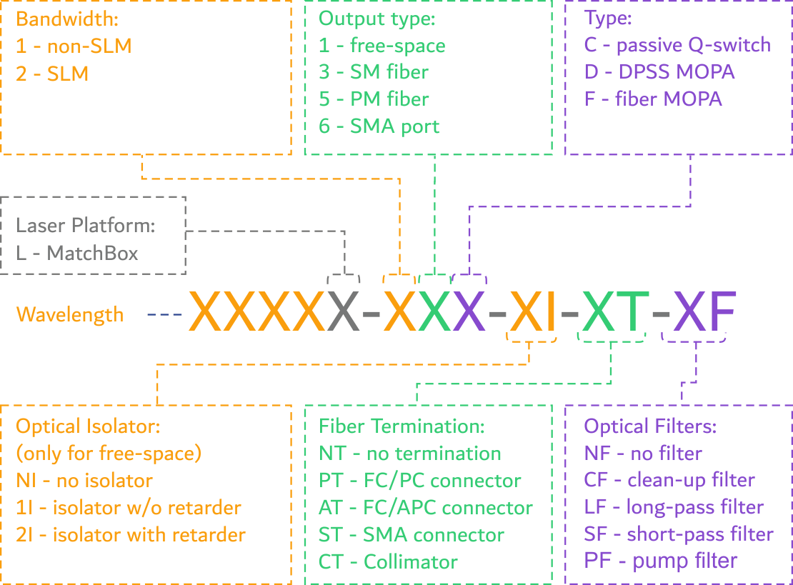 Item Code Structure of Pulsed Lasers